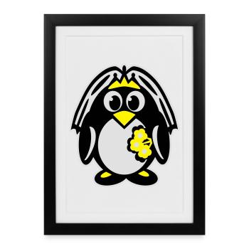 penguin bride - Framed poster (27 × 37 cm) - black - Front