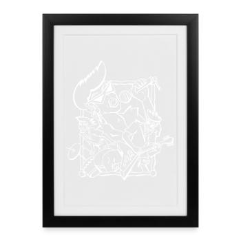 Scène de guitare Riff Glyphic - Affiche encadrée (27 × 37 cm) - noir - Devant