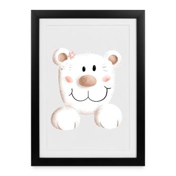 Doux ours je porte je nounours je nounours cadeau - Affiche encadrée (27 × 37 cm) - noir - Devant