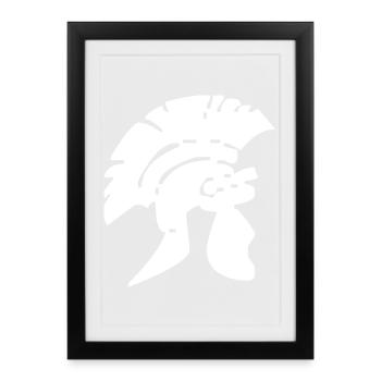 Casque Romain - Design - Affiche encadrée (27 × 37 cm) - noir - Devant