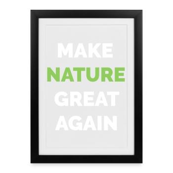 make nature great again climate protection symbol tree - Framed poster (27 × 37 cm) - black - Front