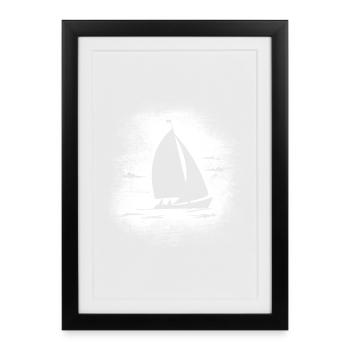 Voile - Voilier - Affiche encadrée (27 × 37 cm) - noir - Devant