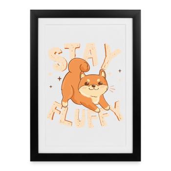 Sweet Akita Inu (dog) illustration. - Framed poster (27 × 37 cm) - black - Front