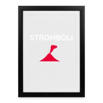 Stromboli Souvenir T-Shirt - Affiche encadrée (27 × 37 cm) - noir - Devant