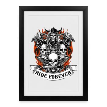 motorcyclist - Framed poster (27 × 37 cm) - black - Front