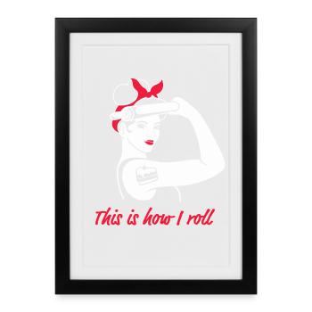 cuire les femmes pouvoir féminisme drôle boulanger - Affiche encadrée (27 × 37 cm) - noir - Devant