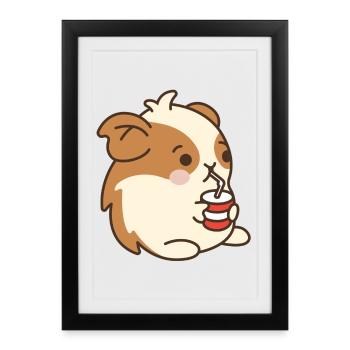 Hamster - Affiche encadrée (27 × 37 cm) - noir - Devant