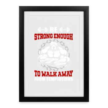 Gym Fitness Bodybuilder Muscle Building Motivation - Framed poster (27 × 37 cm) - black - Front