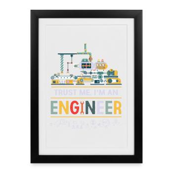 engineer - Framed poster (27 × 37 cm) - black - Front