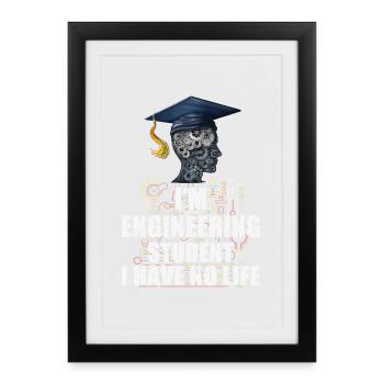 Engineer Student - Framed poster (27 × 37 cm) - black - Front