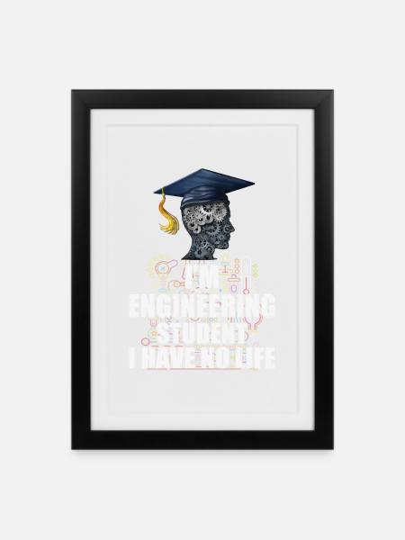 Ingenieur Student - Gerahmtes Poster (27 × 37 cm) - Schwarz