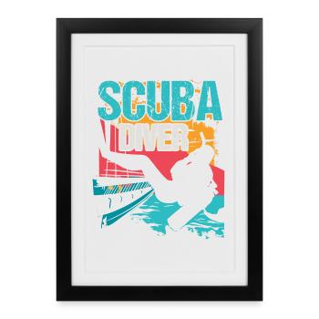 Plongée Scuba Plongée - Affiche encadrée (27 × 37 cm) - noir - Devant
