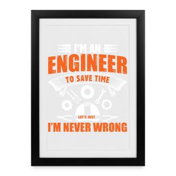 engineer - Framed poster (27 × 37 cm) - black - Front