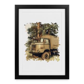 W50 NVA DDR Véhicule - Affiche encadrée (27 × 37 cm) - noir - Devant