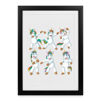 Unicorn dabbing - Framed poster (27 × 37 cm) - black - Front