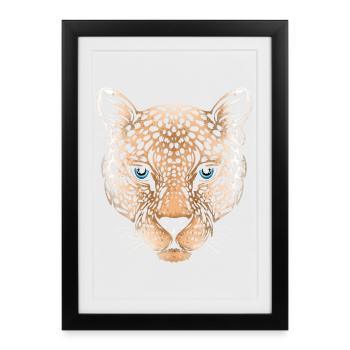 Léopard Cheetah Jaguar - Affiche encadrée (27 × 37 cm) - noir - Devant