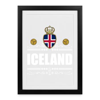 ISLANDE - Affiche encadrée (27 × 37 cm) - noir - Devant