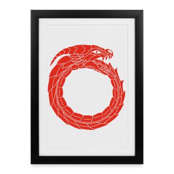 Devouring Red Dragon - Framed poster (27 × 37 cm) - black - Front