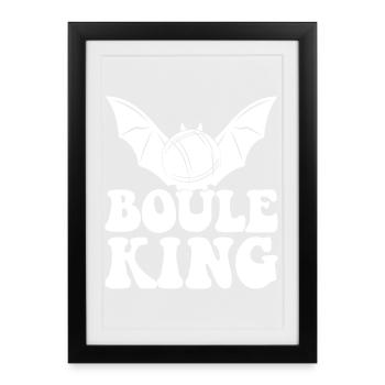 Tenue Boule King Queen pour les joueurs de boules - Affiche encadrée (27 × 37 cm) - noir - Devant
