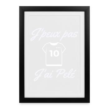 foot, fan de foot, footballeur - Affiche encadrée (27 × 37 cm) - noir - Devant