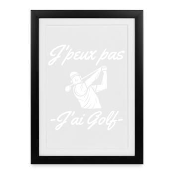 golf, golfeur, fan de golf - Affiche encadrée (27 × 37 cm) - noir - Devant