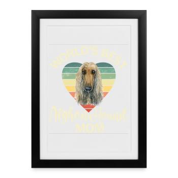 Lévriers afghans Afghans - Affiche encadrée (27 × 37 cm) - noir - Devant