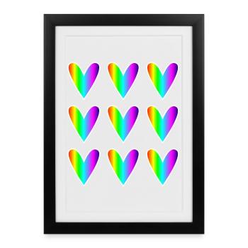 HEART. HEARTS. SAINT VALENTINE. LOVE. LOVE. CHRISTMAS - Framed poster (27 × 37 cm) - black - Front