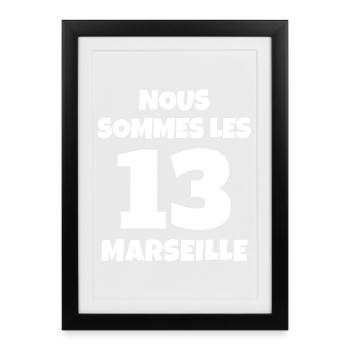 Marseille, je suis Marseillais fierté Marseillaise - Affiche encadrée (27 × 37 cm) - noir - Devant