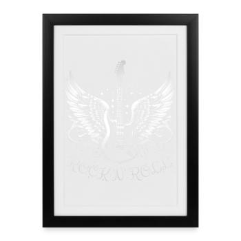 Rock 'n' Roll Guitar - Affiche encadrée (27 × 37 cm) - noir - Devant