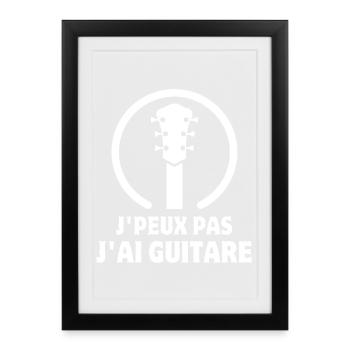 guitare, guitariste, fan de guitare - Affiche encadrée (27 × 37 cm) - noir - Devant