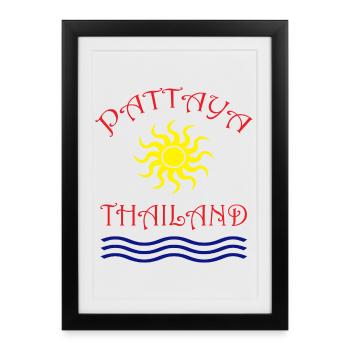 PATTAYA THAÏLANDE - Affiche encadrée (27 × 37 cm) - noir - Devant