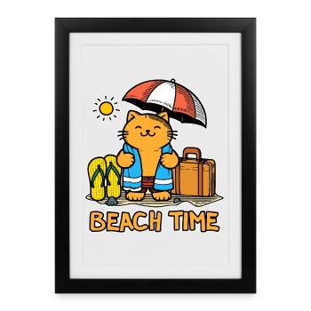 Temps de plage 1 - Affiche encadrée (27 × 37 cm) - noir - Devant