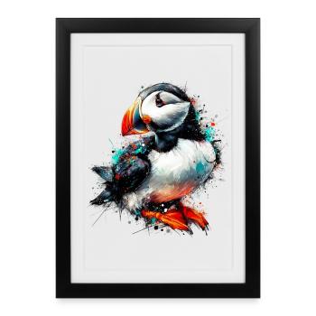 Puffin - Framed poster (27 × 37 cm) - black - Front