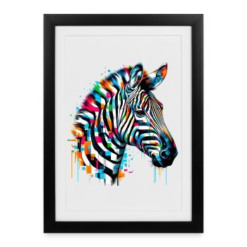 Zèbre - Affiche encadrée (27 × 37 cm) - noir - Devant