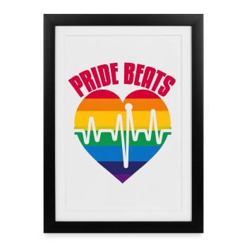 PRIDE BEATS: Celebrate Pride and Unity - Framed poster (27 × 37 cm) - black - Front