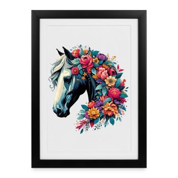 Cheval - Affiche encadrée (27 × 37 cm) - noir - Devant