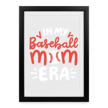 Baseball Mama - Gerahmtes Poster (27 × 37 cm) - Schwarz - Vorne