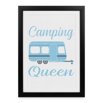 Camping in nature - Framed poster (27 × 37 cm) - black - Front
