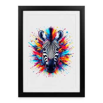 Zèbre - Affiche encadrée (27 × 37 cm) - noir - Devant