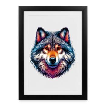 Wolf - Framed poster (27 × 37 cm) - black - Front