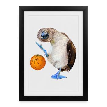 Basket-ball à pieds bleus - Affiche encadrée (27 × 37 cm) - noir - Devant