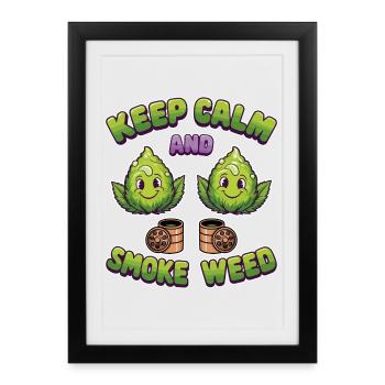 Funny Grass Flowers - Framed poster (27 × 37 cm) - black - Front