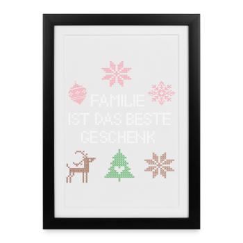Familie ist das beste Geschenk - Gerahmtes Poster (27 × 37 cm) - Schwarz - Vorne
