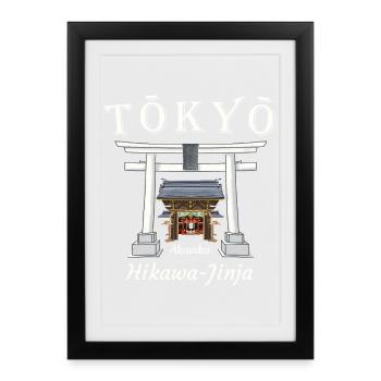 Tokyo, Akasaka Hikawa Jinja, Shrine, Japan - Framed poster (27 × 37 cm) - black - Front