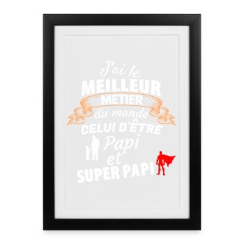 Grandpa Super Dad Quote Unique Tribute - Framed poster (27 × 37 cm) - black - Front
