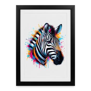 Zebra - Framed poster (27 × 37 cm) - black - Front