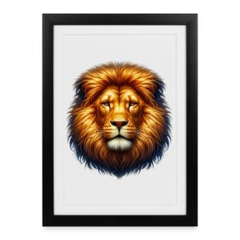 Lion - Framed poster (27 × 37 cm) - black - Front