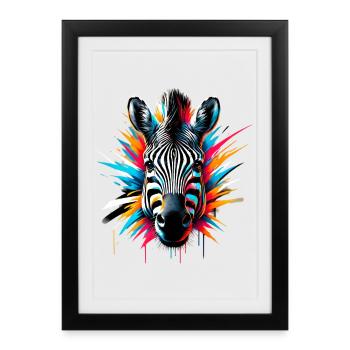 Zebra - Framed poster (27 × 37 cm) - black - Front