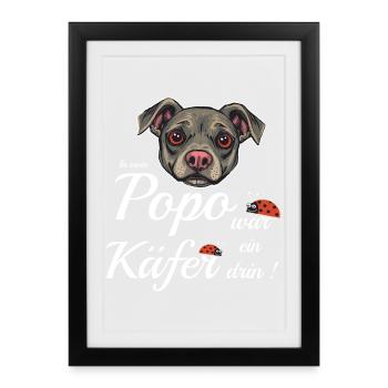 Funny Dog - Framed poster (27 × 37 cm) - black - Front