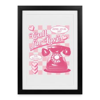 Appel à l’amour hotline esthétique - Affiche encadrée (27 × 37 cm) - noir - Devant